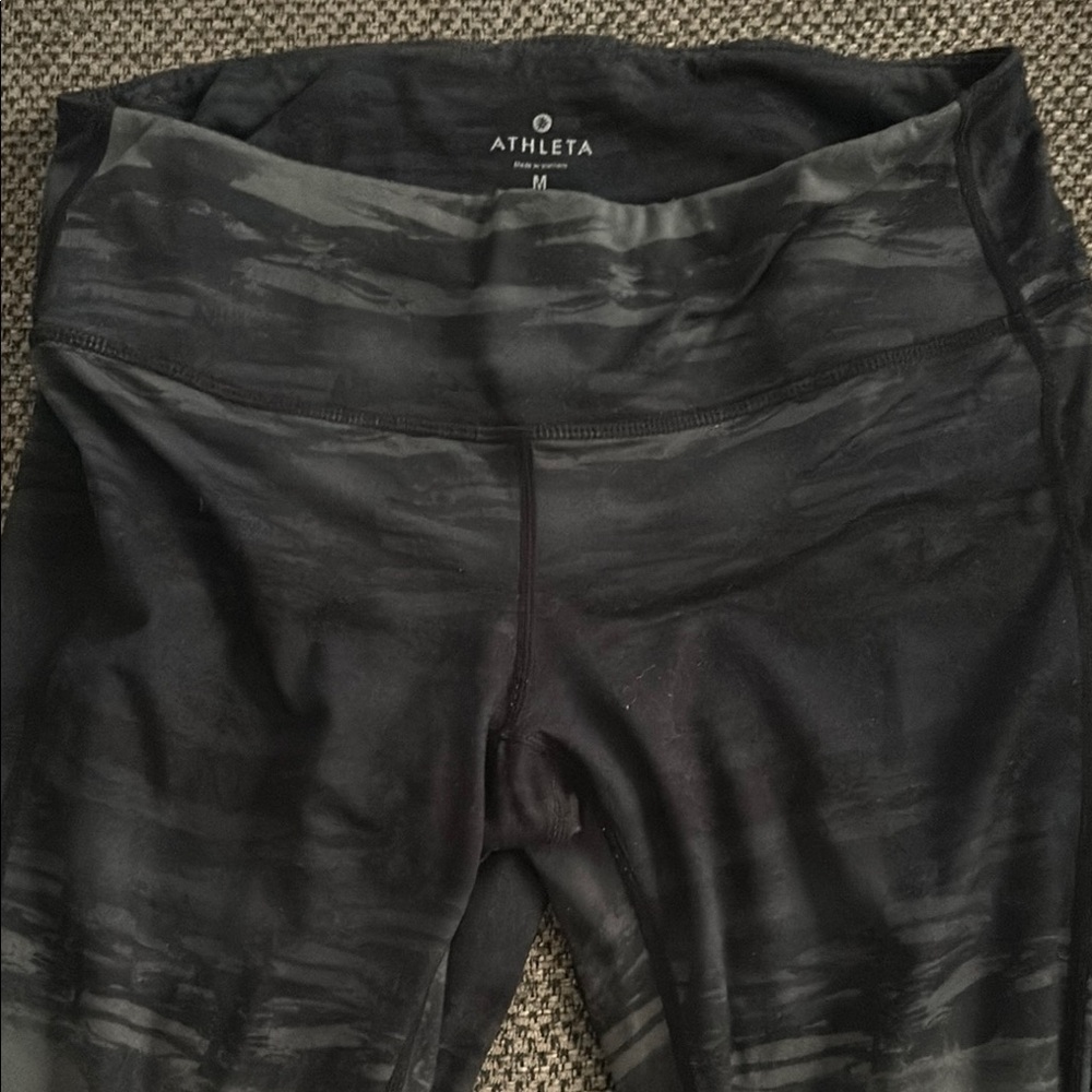 Athleta Charcoal Patterned Leggings